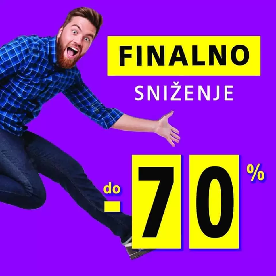 Finalno sniženje do -70% je počelo u svim Azel France prodavnicama! Na hiljade artikala po veoma niskim cijenama.