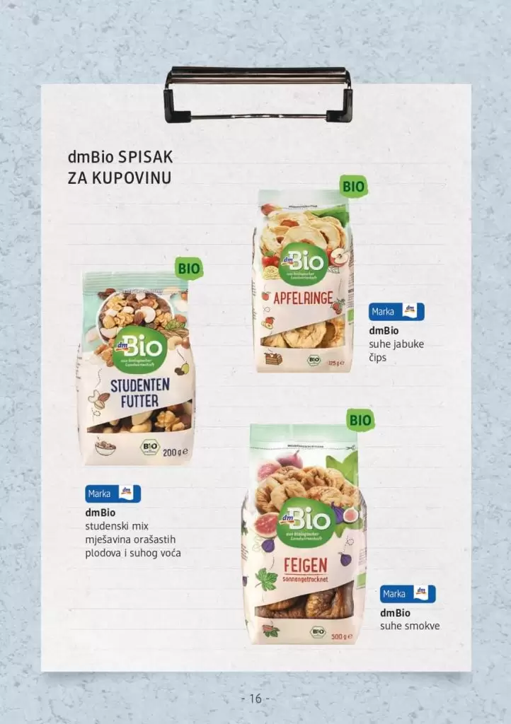 Savjetnik: Osviještena ishrana U dm prodavnicama potražite Savjetnik o osviještenoj ishrani s receptima i savjetima nutricionista.    Ukoliko želite promijeniti svoje svakodnevne prehrambene navike a ne znate odakle početi, u suradnji s nutricionisticama Amelom Ivković O'Reilly, Marizelom Šabanović i Ševalom Hodžić pripremili smo za vas prijedlog recepata kao i savjete šta su najbolje navike kada je osviještena i balansirana ishrana u pitanju. Savjetnik možete pronaći u dm prodavnicama kao i na linku ispod.   Želimo vam sretan početak novih navika i ustrajnost u njima! Jer: PROMJENA POČINJE U TEBI. 