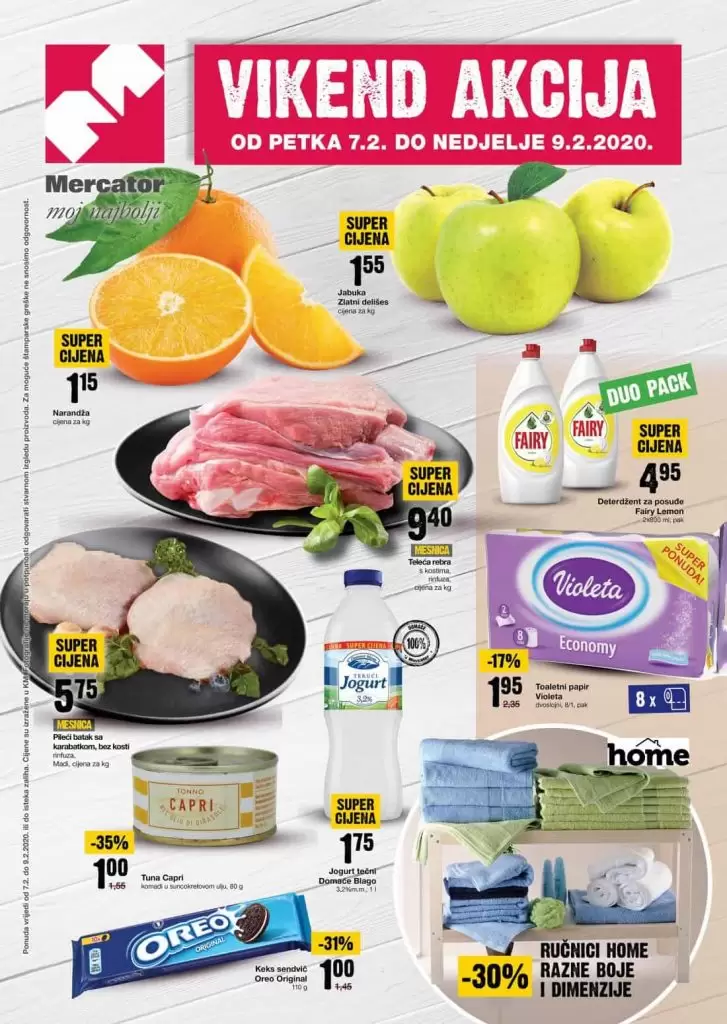 vikend akcija u mercatoru. akcijski katalog. letak. konzum., bingo. 