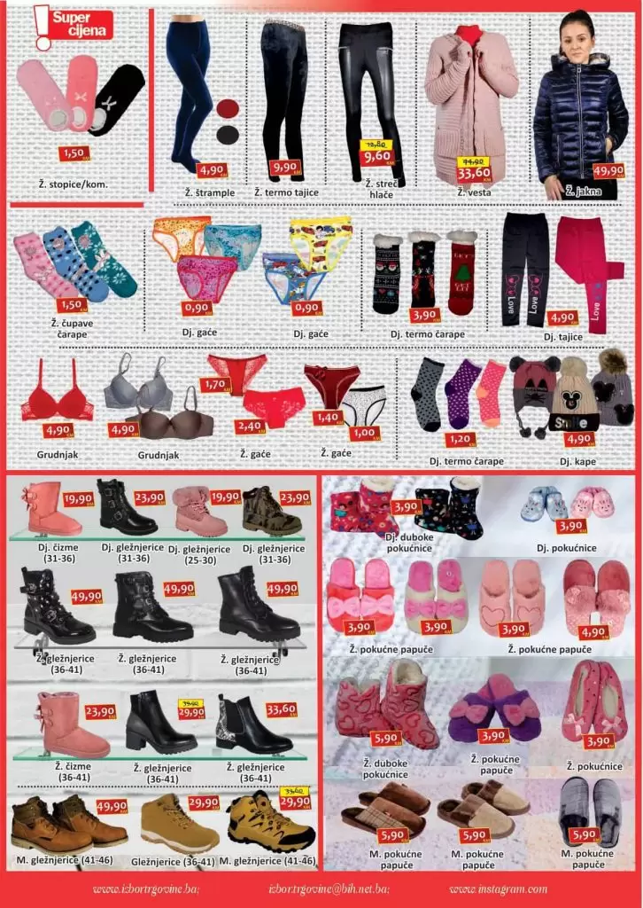 izbor trgovine letak. super akcija. katalog. donji ves