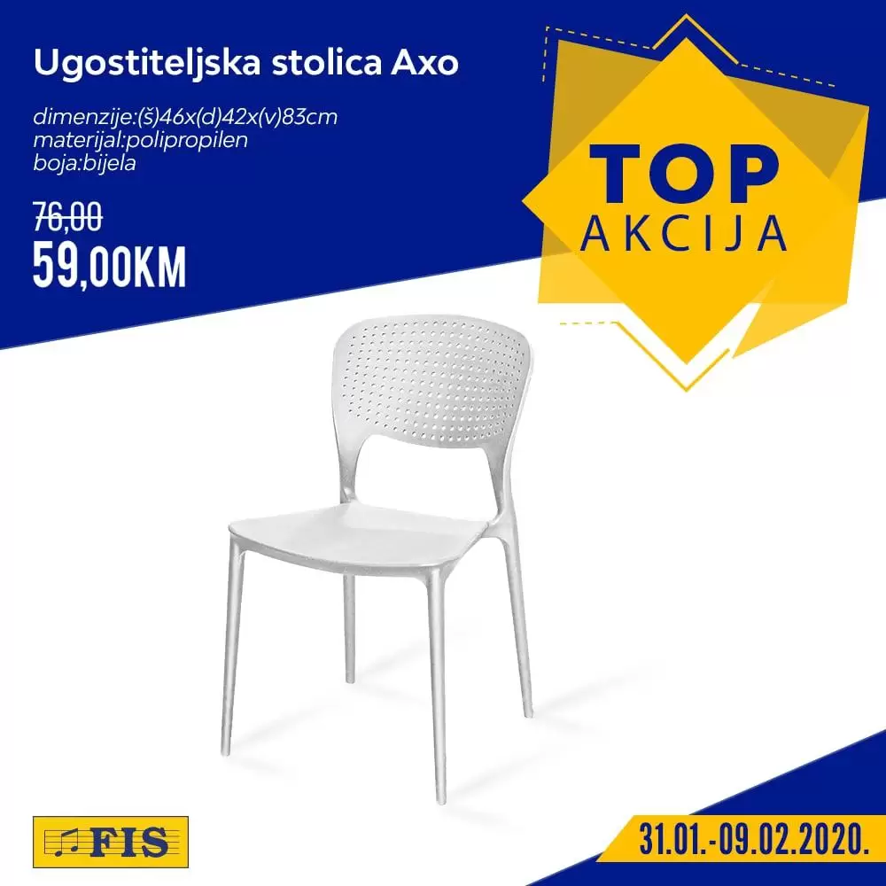 fis akcijski katalog. top akcija fis. snizenje. popust. stolica