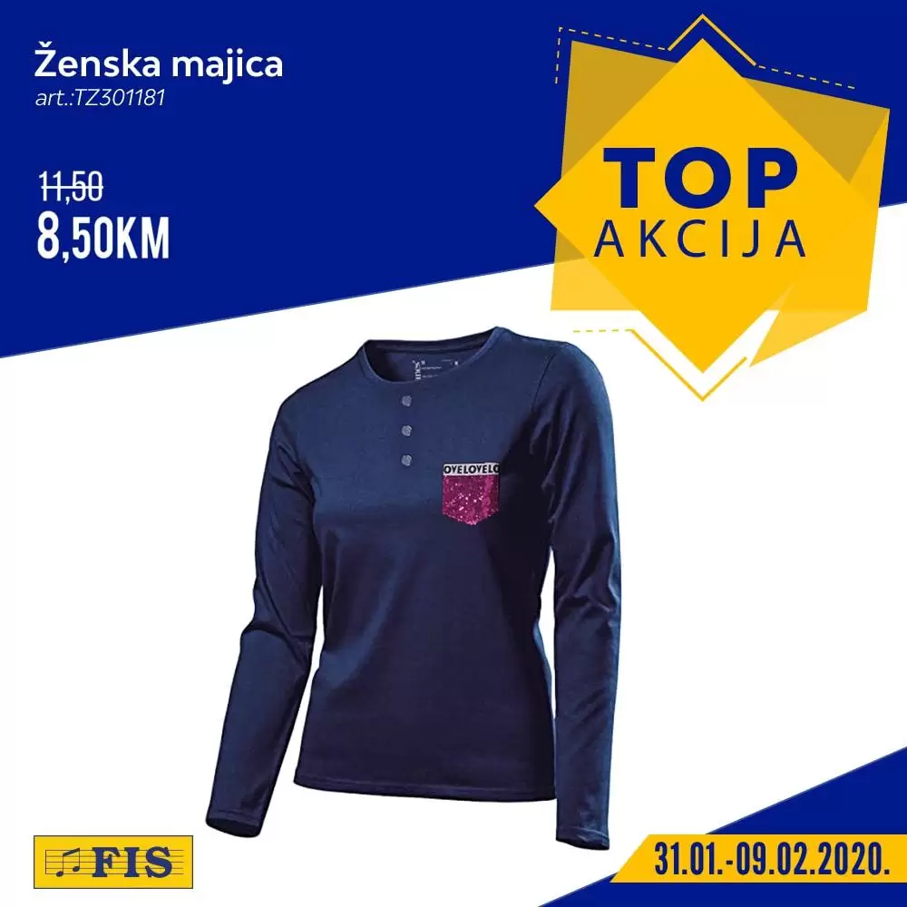 fis akcijski katalog. top akcija fis. snizenje. popust. majica