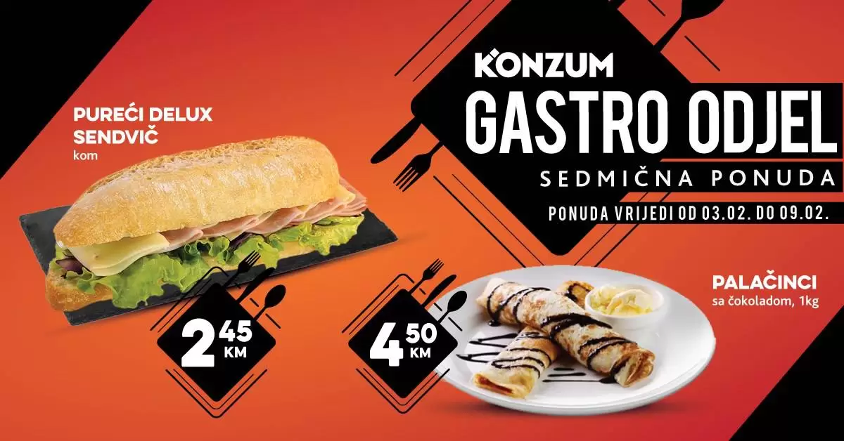 konzum akcijski katalog. konzum letak. konzum akcija. gastro ponuda