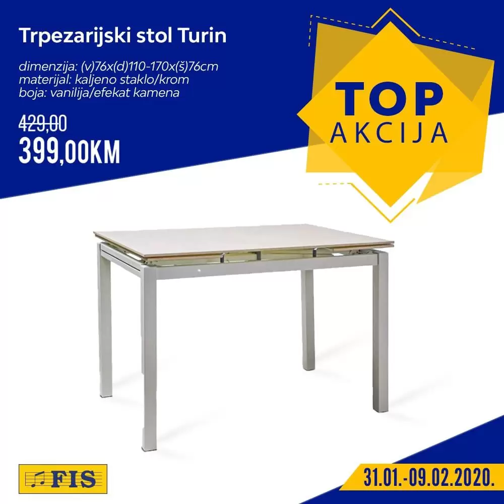 fis akcijski katalog. top akcija fis. snizenje. popust. trpezarijski stol