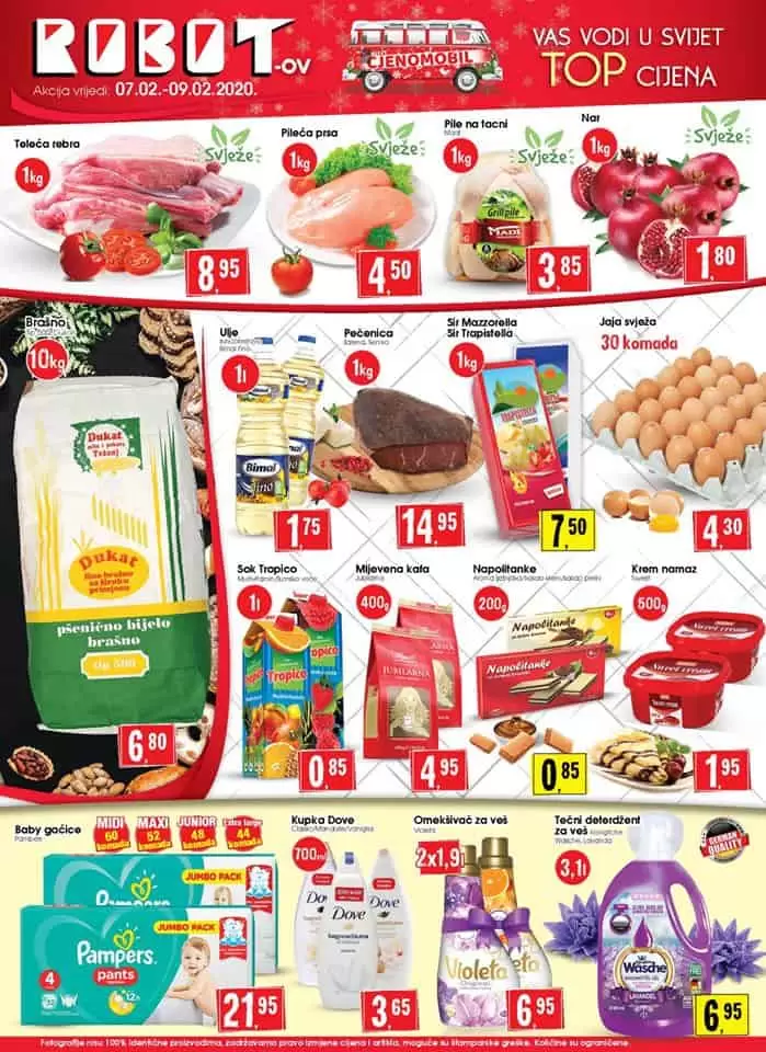 Robot super akcija. akcijski katalog. snizenje. letak prehrana