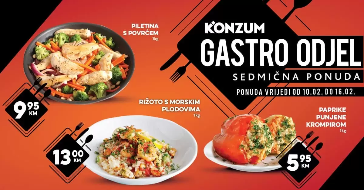gastro ponuda u Konzumu. katalog. akcija. snizenje.