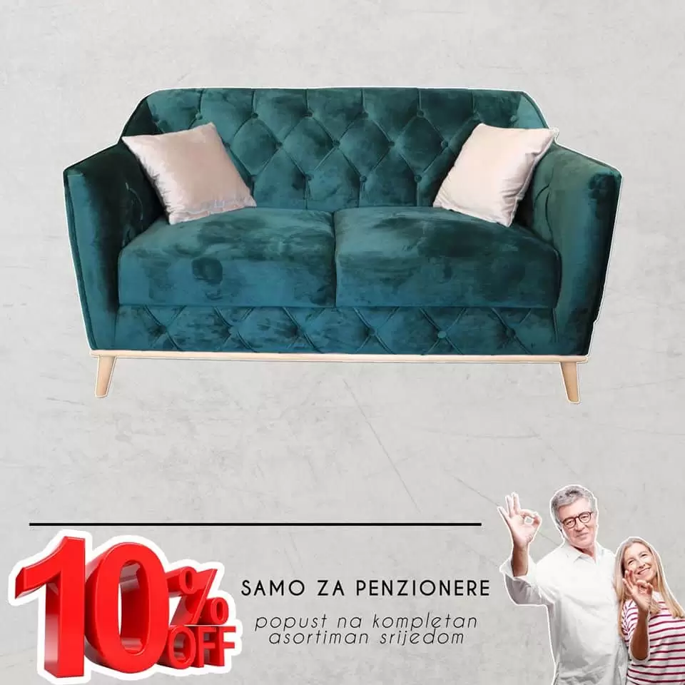 Sinkro salon namjestaja.  tirkizni namjestaj