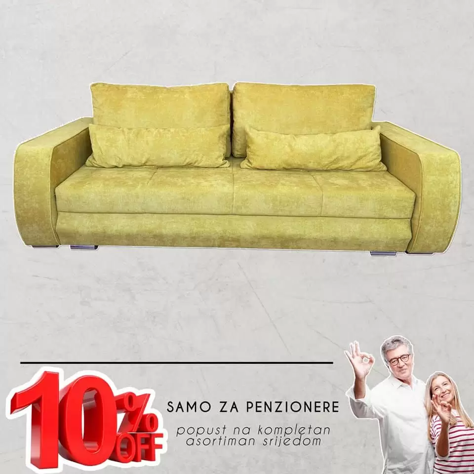 Sinkro salon namjestaja.  zeleni dvosjed