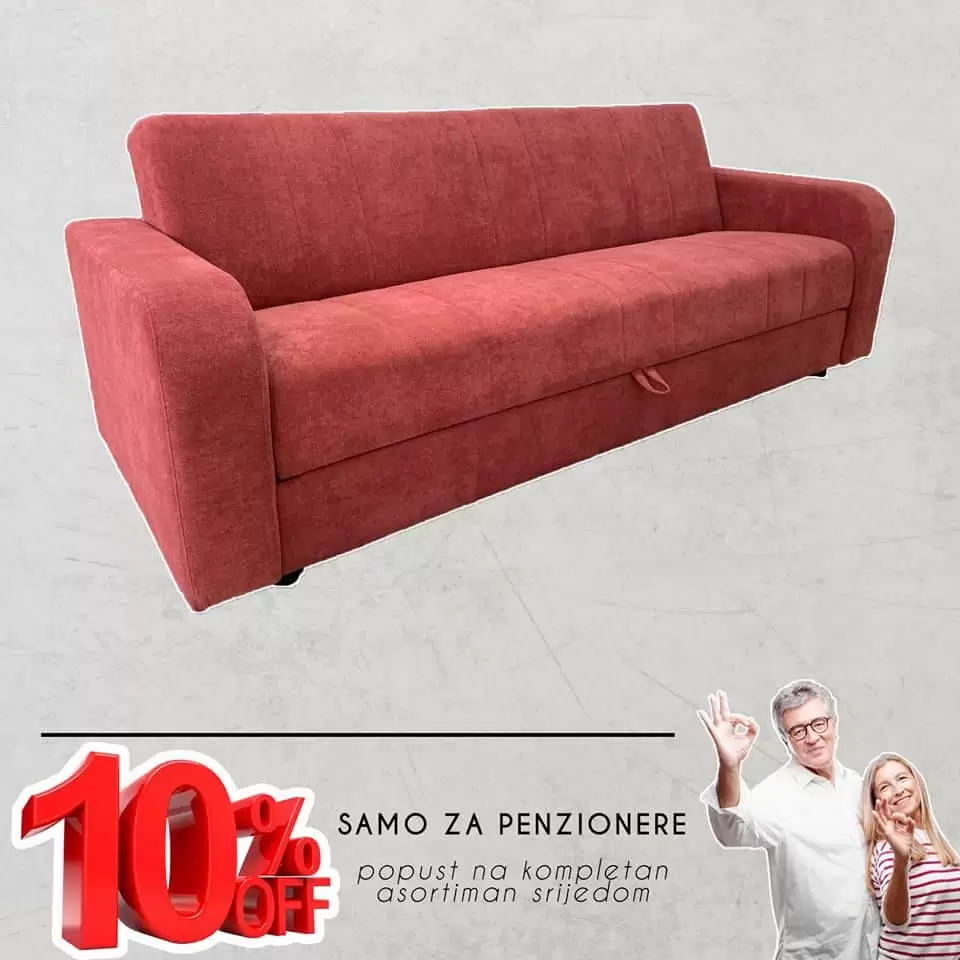 Sinkro salon namjestaja.  crveni kauc