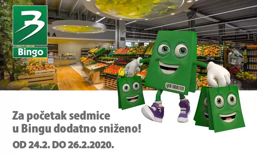 Bingo Akcija za početak sedmice 24.2-26.2.2020. akcijski katalog. snizenje. popust. snizeno. zaposlenje. tuzla
