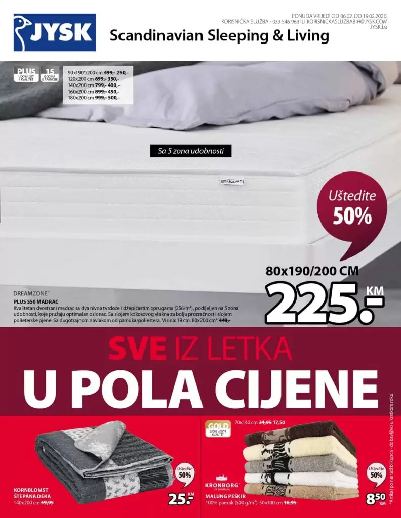 Sve u pola cijene jysk. Akcijski katalog. super akcija. popust. 