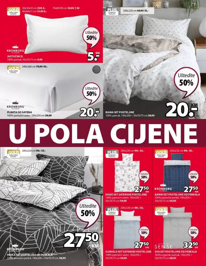Sve u pola cijene jysk. Akcijski katalog. super akcija. popust. 