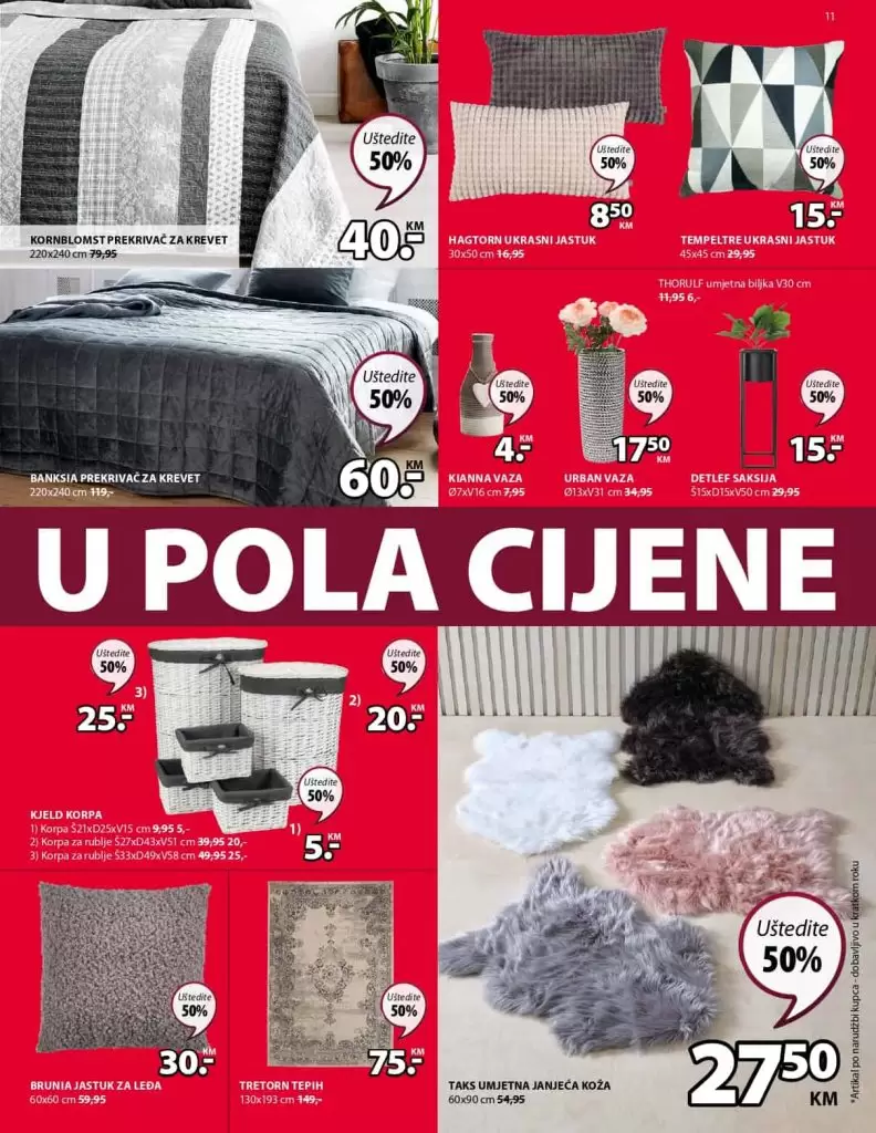 Sve u pola cijene jysk. Akcijski katalog. super akcija. popust. 