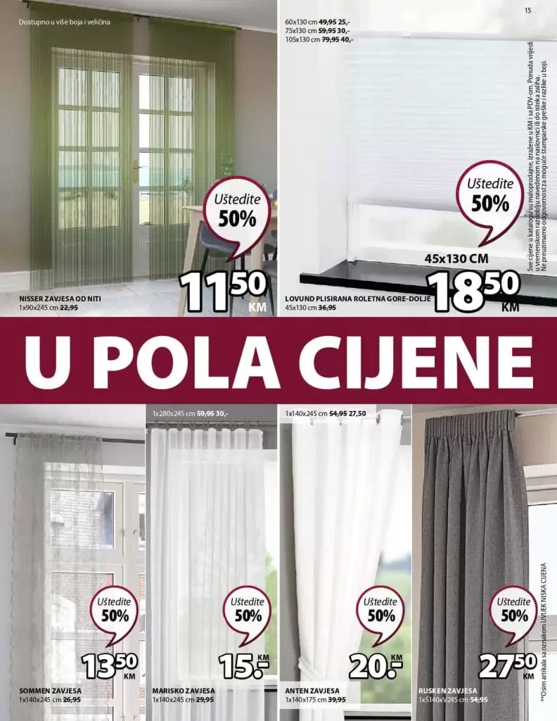 Sve u pola cijene jysk. Akcijski katalog. super akcija. popust. 