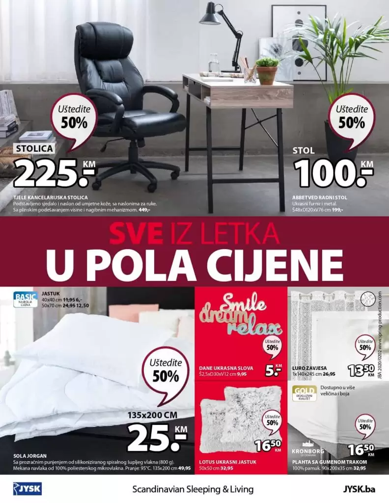 Sve u pola cijene jysk. Akcijski katalog. super akcija. popust. 