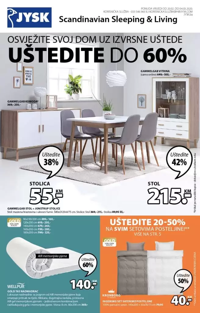 Jysk akcijski katalog. snizenje 60%. ustedite novac. namjestaj