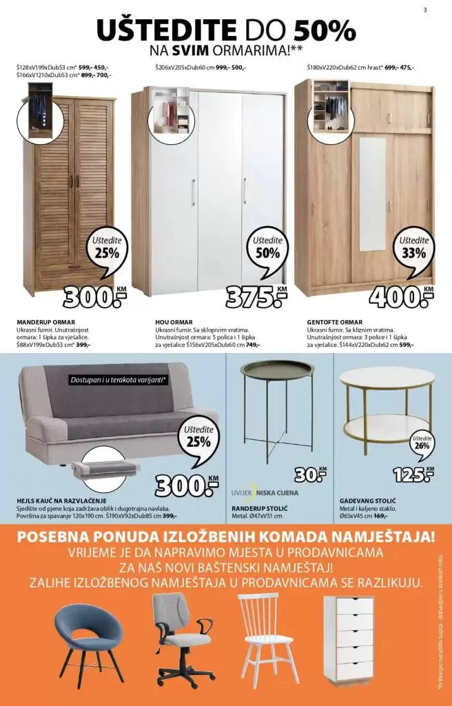 Jysk akcijski katalog. snizenje 60%. ustedite novac. namjestaj ormar regal polica