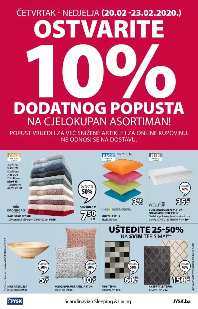 Jysk akcijski katalog. snizenje 60%. ustedite novac. namjestaj 10% dodatnog popsut