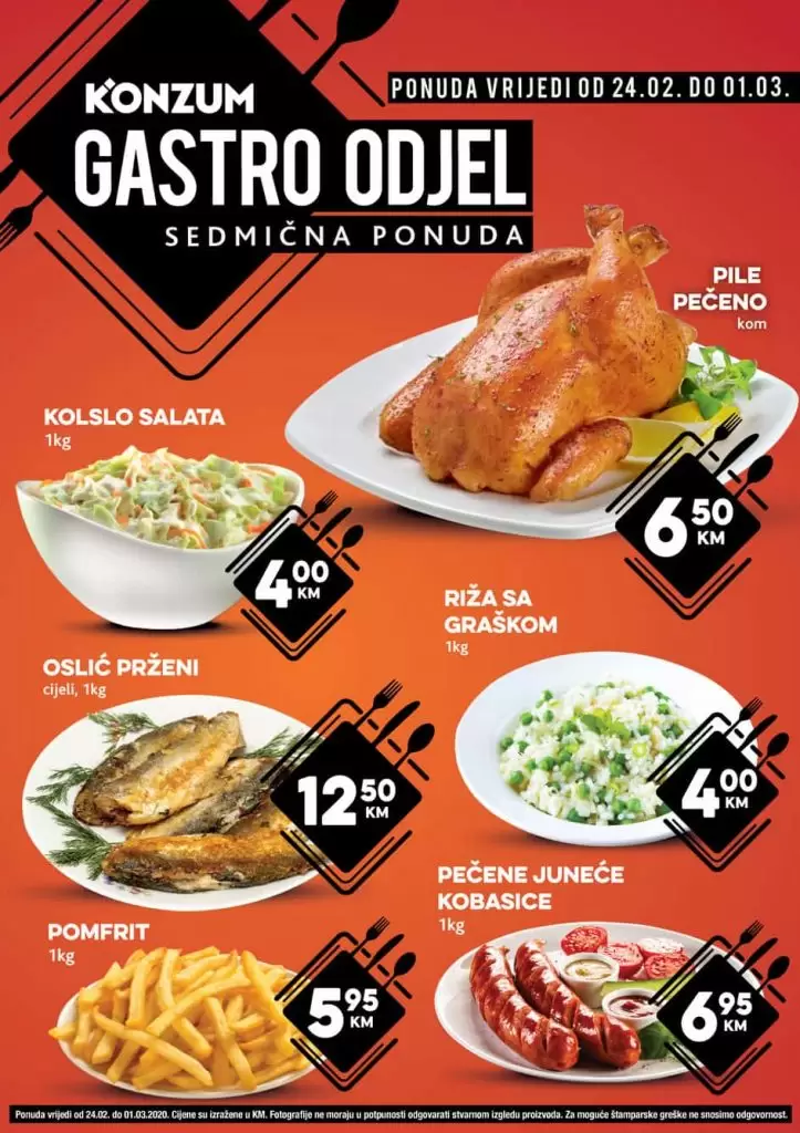 Konzumova vikend akcija. snizeno. popust. akcija.