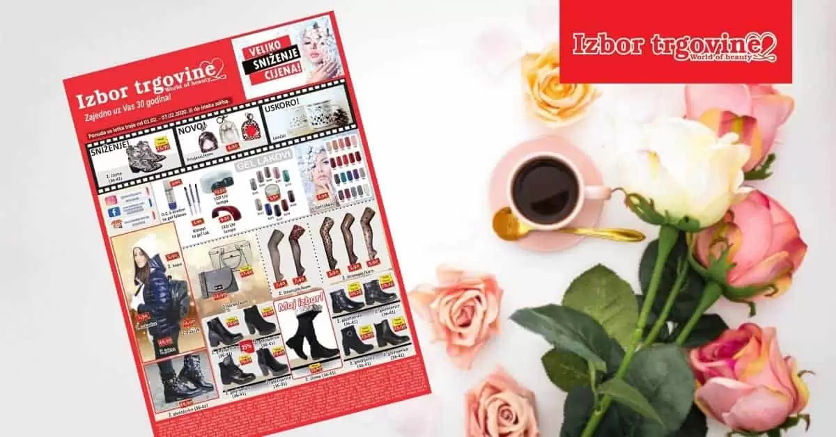 izbor trgovine letak. super akcija. katalog. obuca