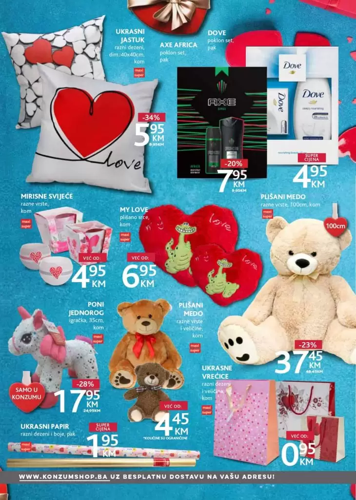 konzum, ackijski katalog. letak. popust. valentinovo