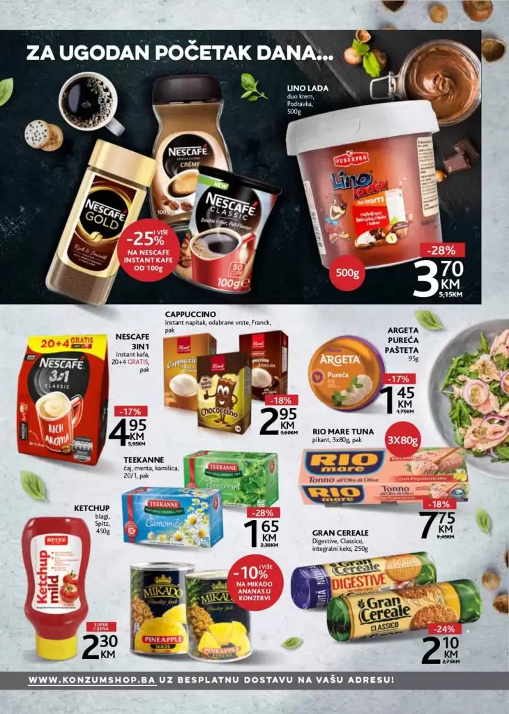 konzum, ackijski katalog. letak. popust. kafa