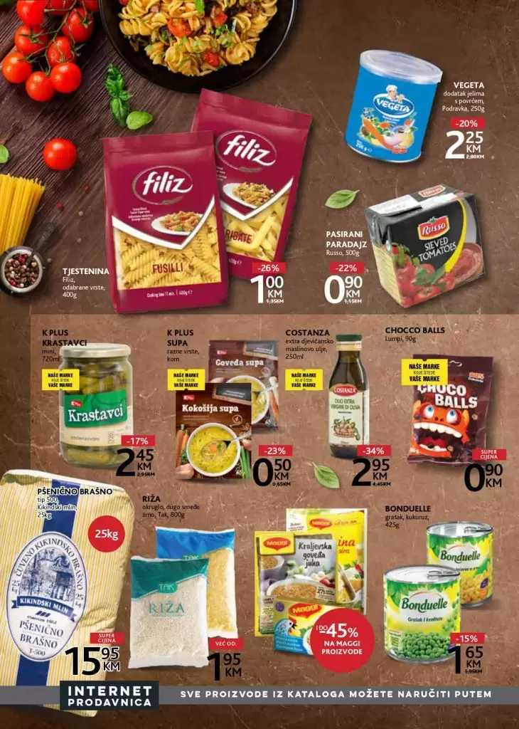 konzum, ackijski katalog. letak. popust. tjestenina