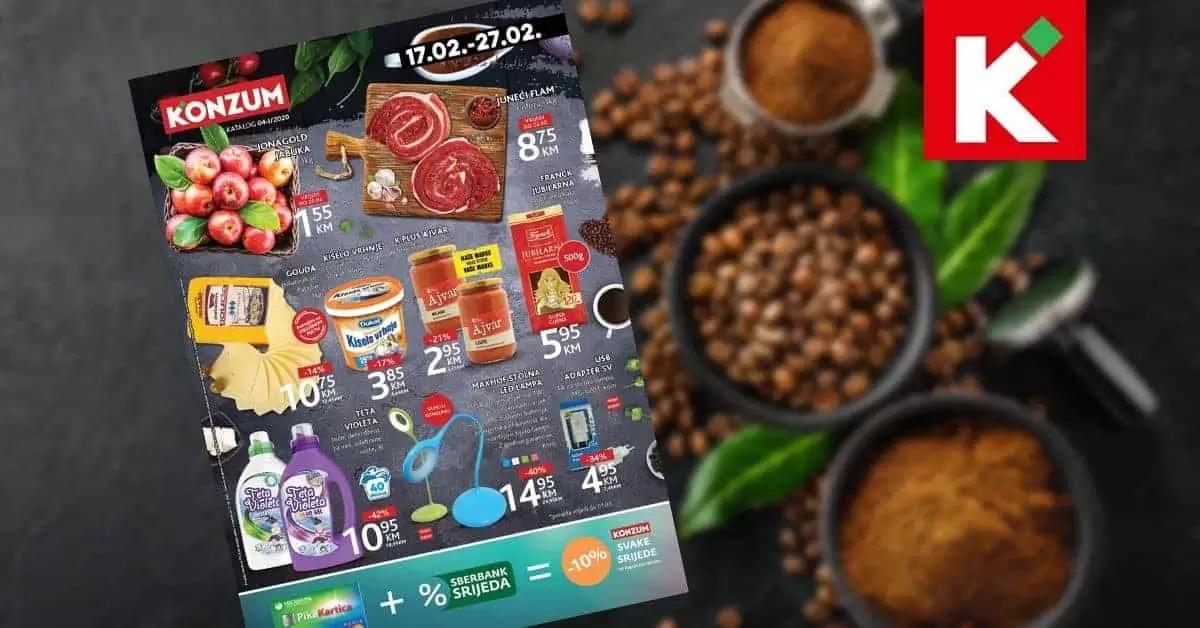 Konzum akcijski katalog. akcija. snizenje. popusti. letak. Bingo katalog.