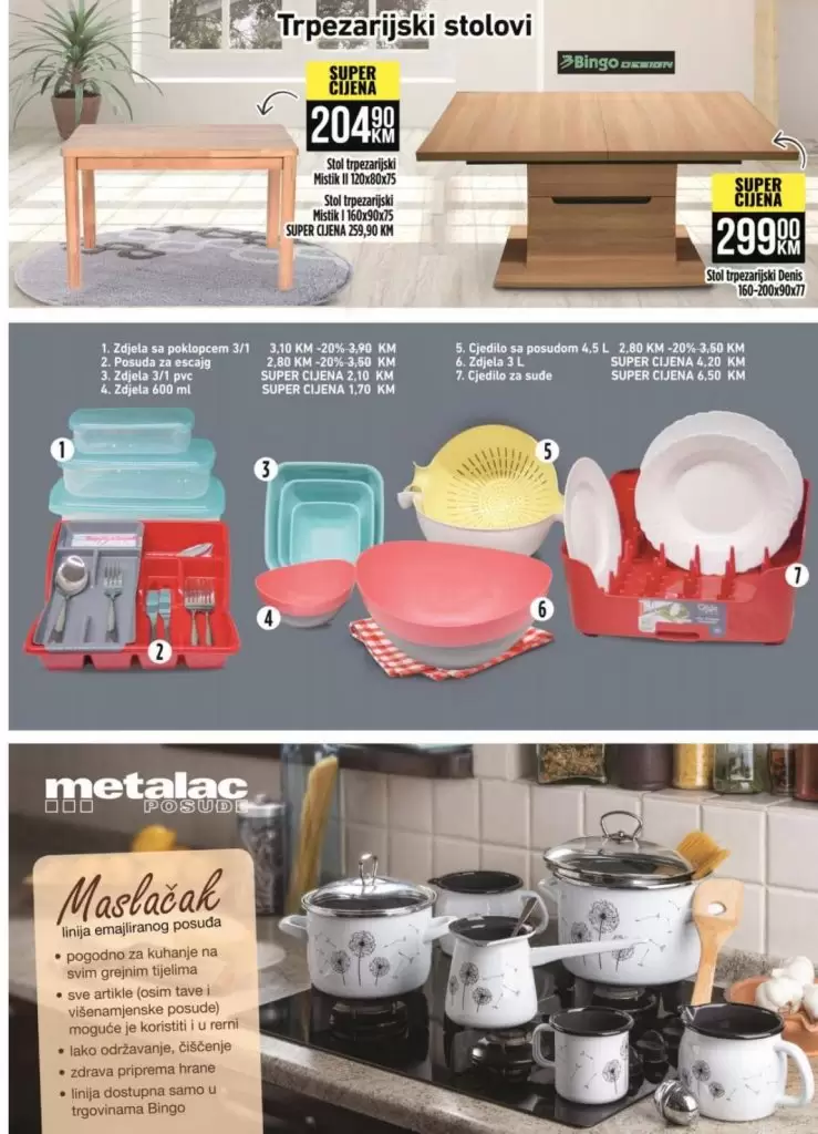 Bingo akcijski katalog namjestaja.  posudje