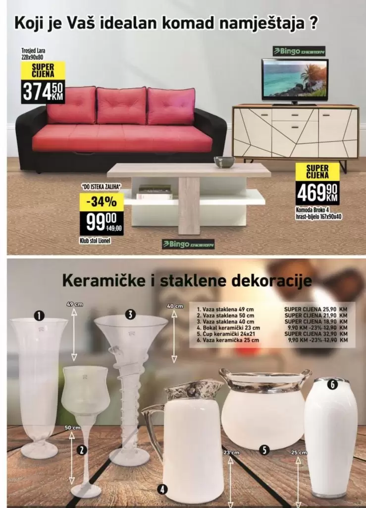 Bingo akcijski katalog namjestaja.  prostirka