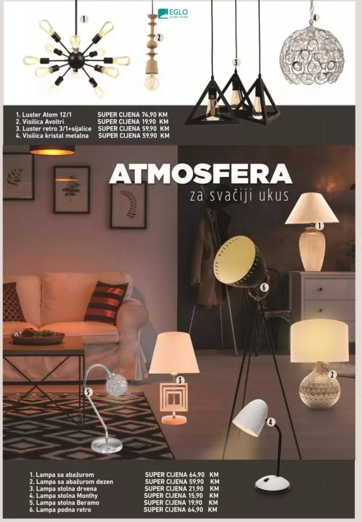 Bingo akcijski katalog namjestaja.  svjetla