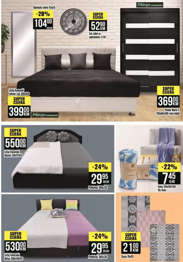 Bingo akcijski katalog namjestaja.  bracni krevet