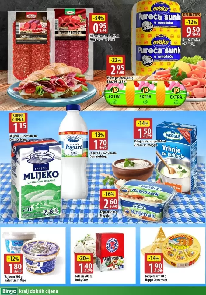 Bingo vikend akcija. kataloska akcija bingo., Katalog  mlijecni asortiman