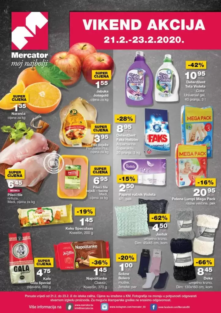 vikend akcija u mercatoru. Snizenje, akcija, popust, snizeno, 