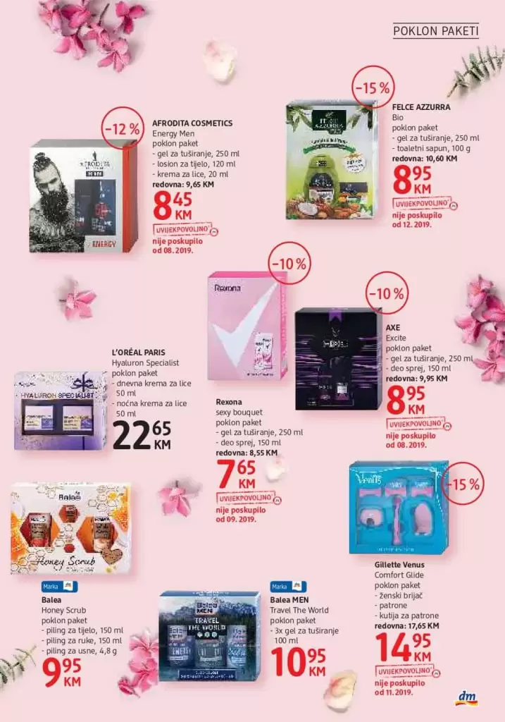 dm akcijski katalog. dm katalog. letak. akcija. snizenje. snizeno. losion za tijelo poklon set