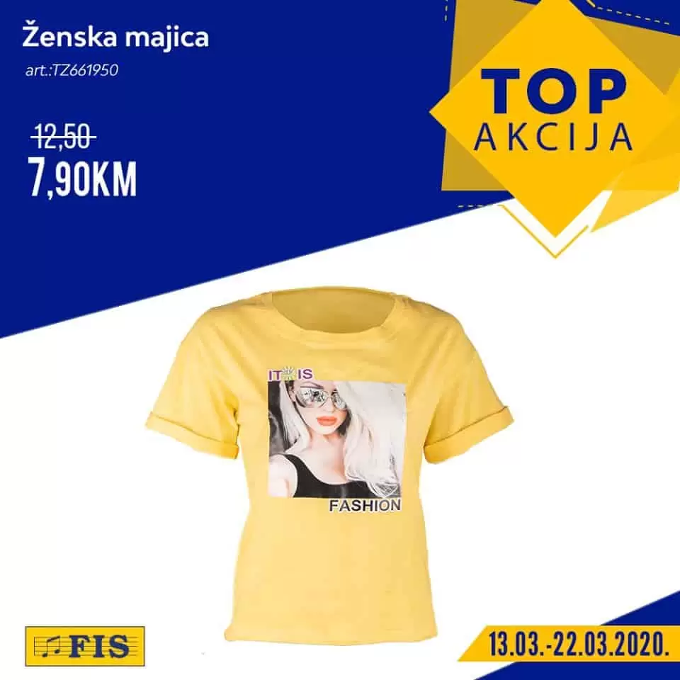 Fis top akcija. fis katalog. snizenje. popust. majica