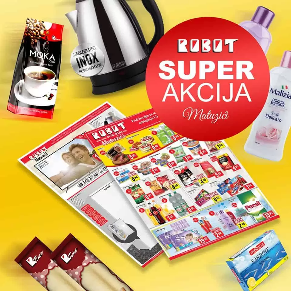 robot akcijski katalog. korona virus. prehrana. snizenje. akcija.