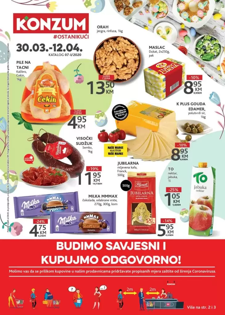 Konzum akcijski katalog. korona virus. snizenje. akcija. popusti. snizeno. 