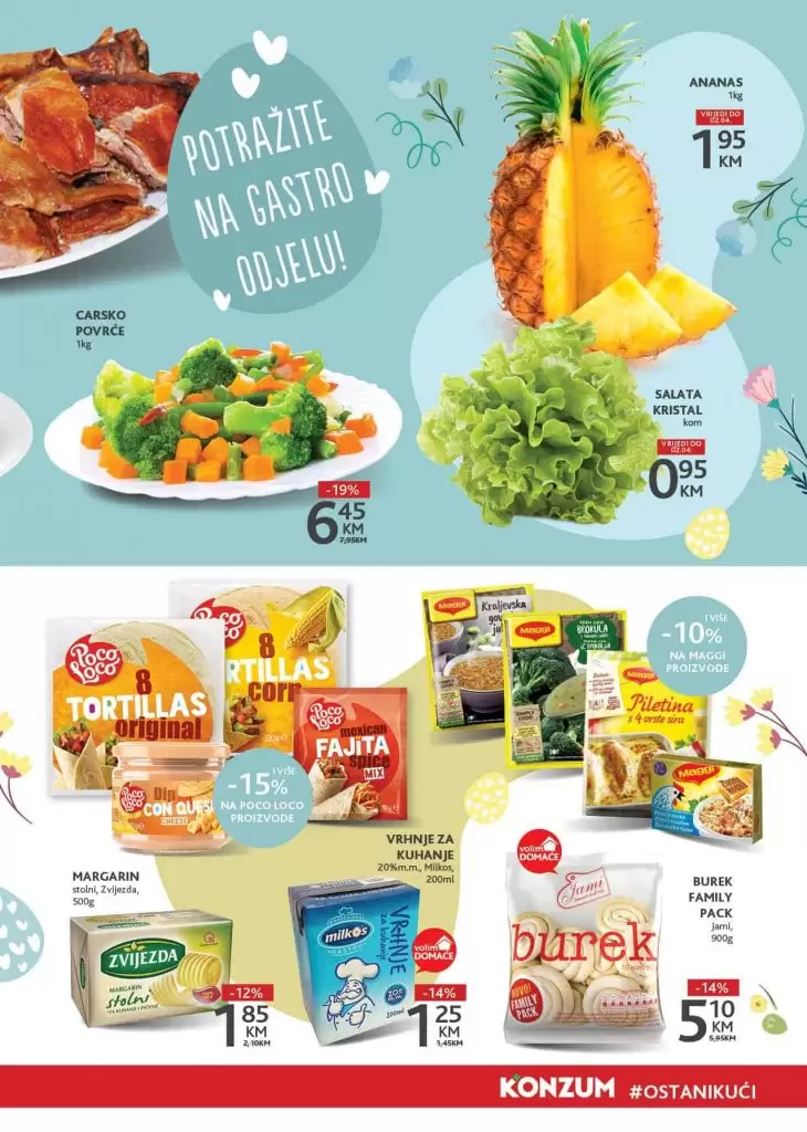 Konzum akcijski katalog. korona virus. snizenje. akcija. popusti. snizeno. 