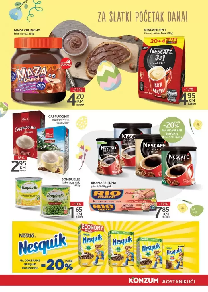 Konzum akcijski katalog. korona virus. snizenje. akcija. popusti. snizeno. 