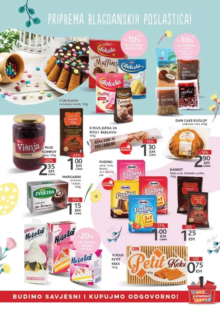 Konzum akcijski katalog. korona virus. snizenje. akcija. popusti. snizeno. 