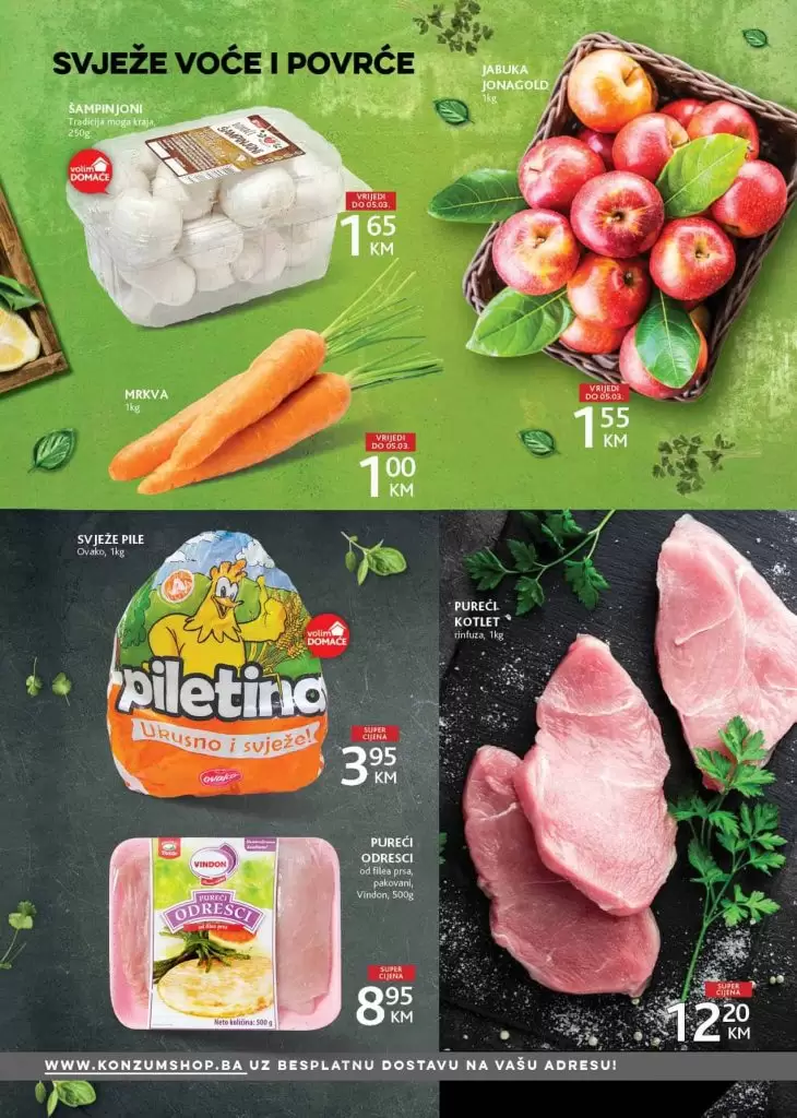 Konzumova fantasticna akcija. snizenje. snizeno, popust. akcija. piletina