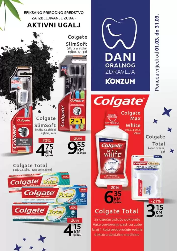 Konzum dani oralnog zdravlja. akcijski katalog colgate