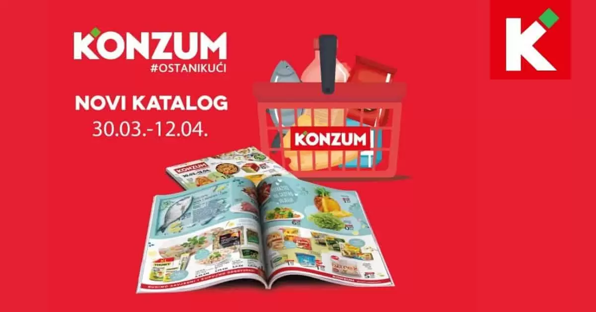 Konzum akcijski katalog. korona virus. snizenje. akcija. popusti. snizeno.