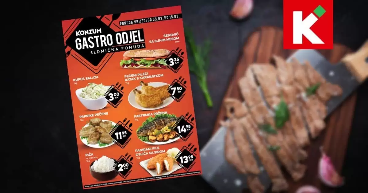 Konzum gastro odjel. Konzum akcija.