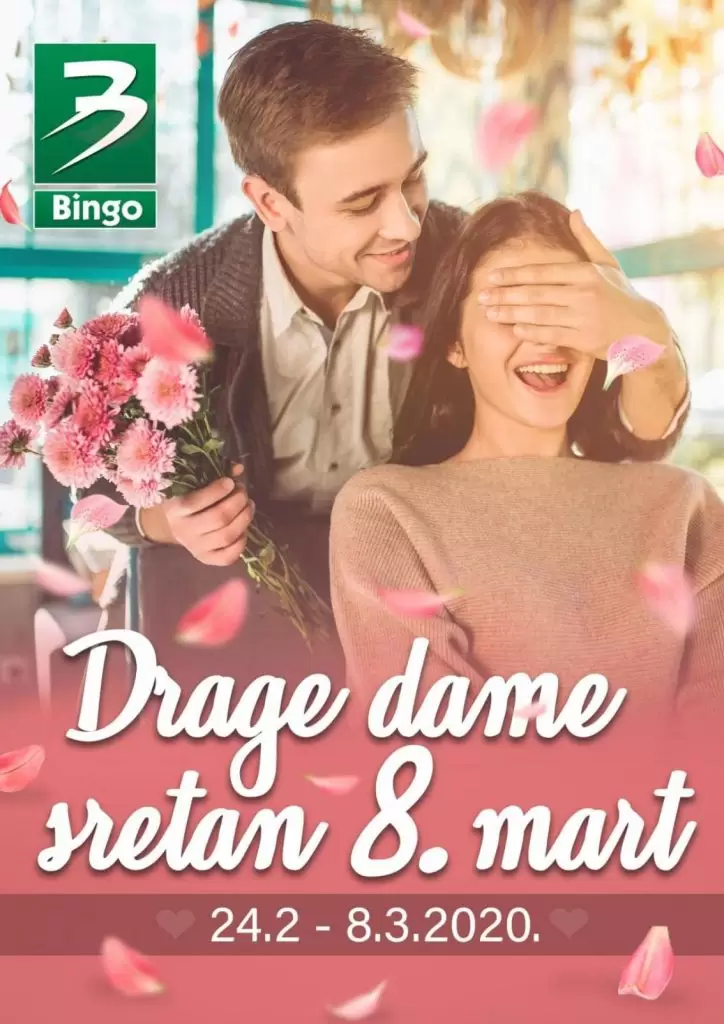 sretan 8. mart bingo super akcija. snizenje. popust. katalog. 