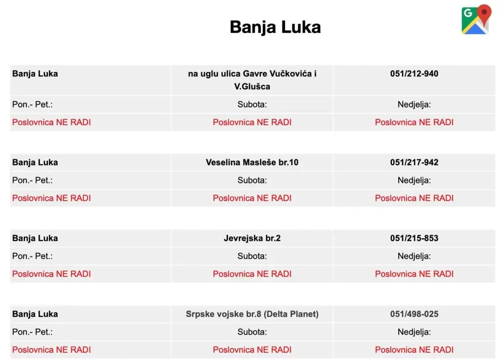 cm radno vrijeme poslovnica. korona virus. 