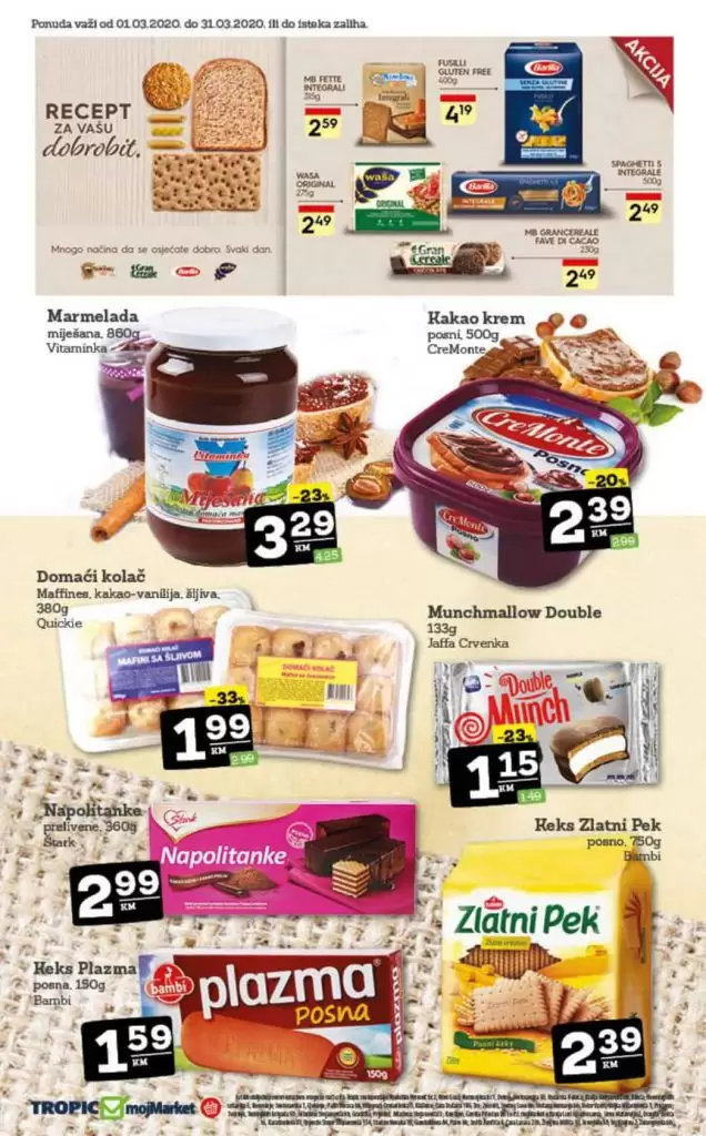 tropic. moj market. akcija. katalog. snizenje. snizeno, ustedite. popust. akcijski katalog. korona virus.