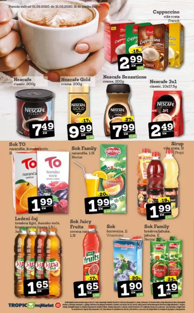 tropic. moj market. akcija. katalog. snizenje. snizeno, ustedite. popust. akcijski katalog. korona virus.