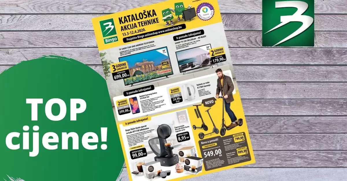 Bingo akcijski katalog tehnike. Snizenje. Akcija. Popust. Snizeno. popusti. Korona virus.